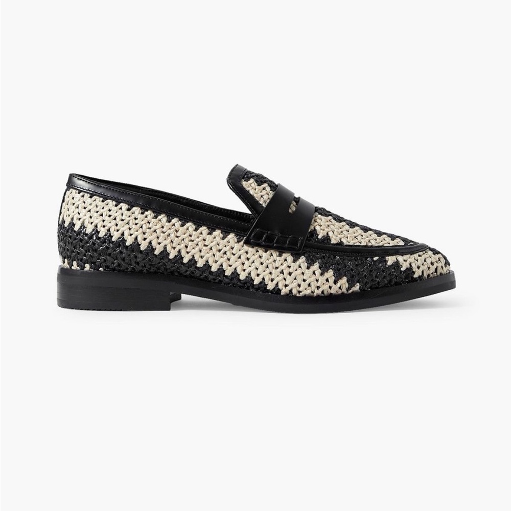 3.1 PHILLIP LIM Alexa leather-trimmed two-tone raffia loafers Size 11 - Picture 2 of 15
